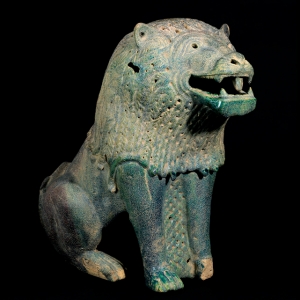 Islamic green glazed lion - courtesy Barakat